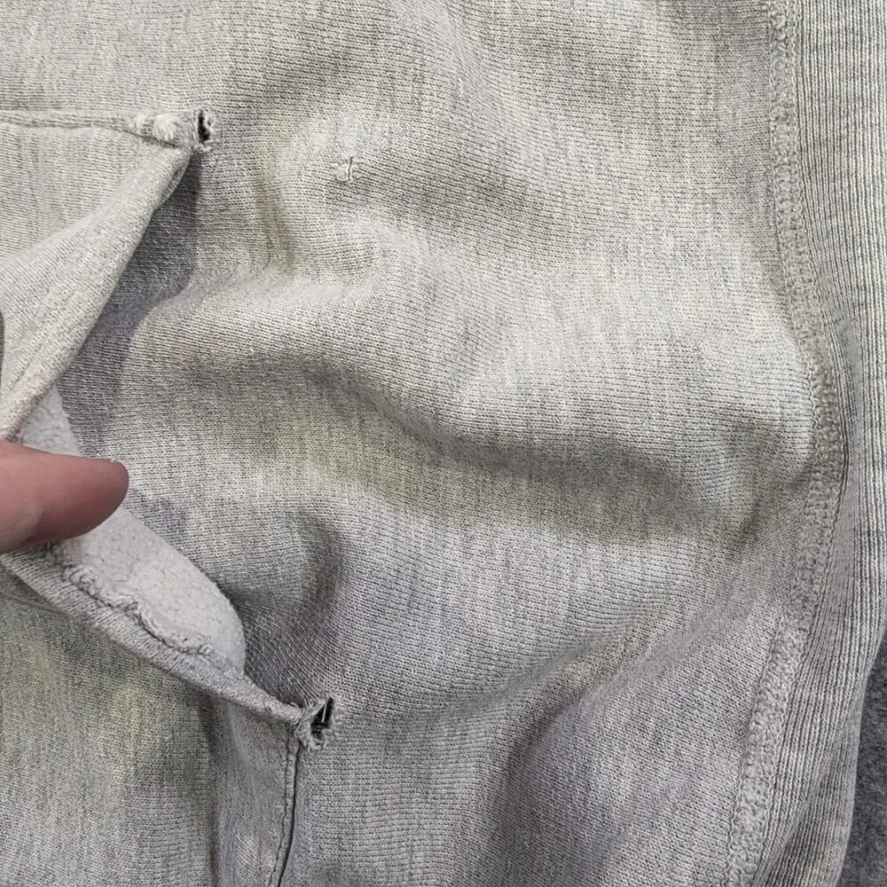 Vintage 90s Champion Reverse Weave‎ Hoodie Mens 2XL Gray Williston College USA